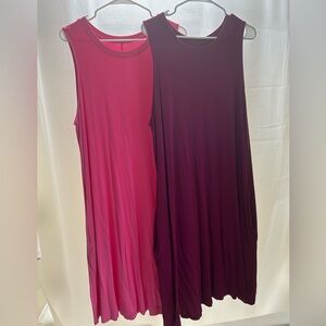 (2) Time and Tru Sleeveless Knit Dresses